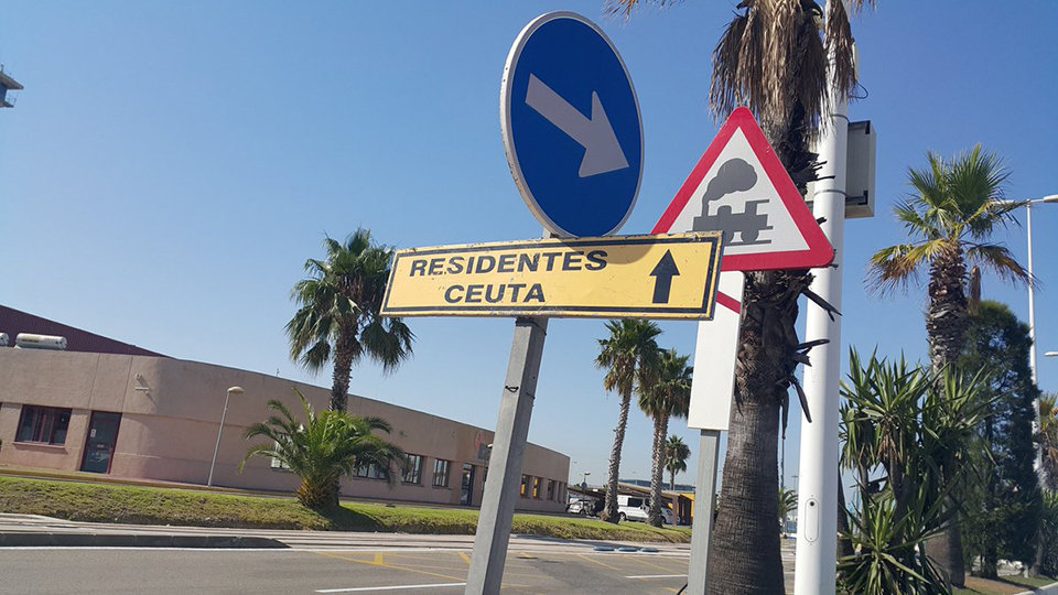 Carril de residentes en Ceuta del Puerto de Algeciras