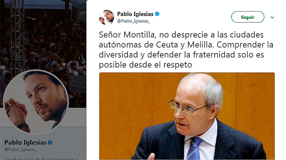 Pablo Iglesias sale en defensa de Ceuta