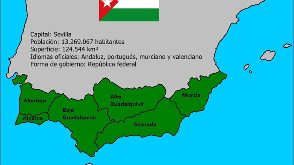 Mapa de una Andalucía independiente