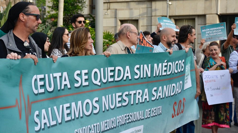Una manifestación del Sindicato Médico en la Plaza de los Reyes.