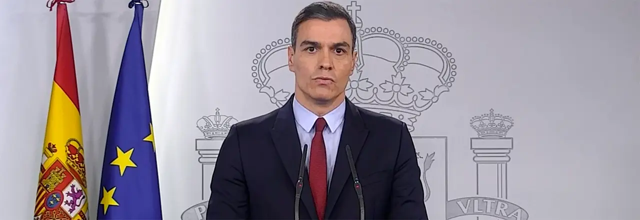 Pedro S&aacute;nchez comparece en Moncloa patra explicar el Real Decreto de Estado de Alarma