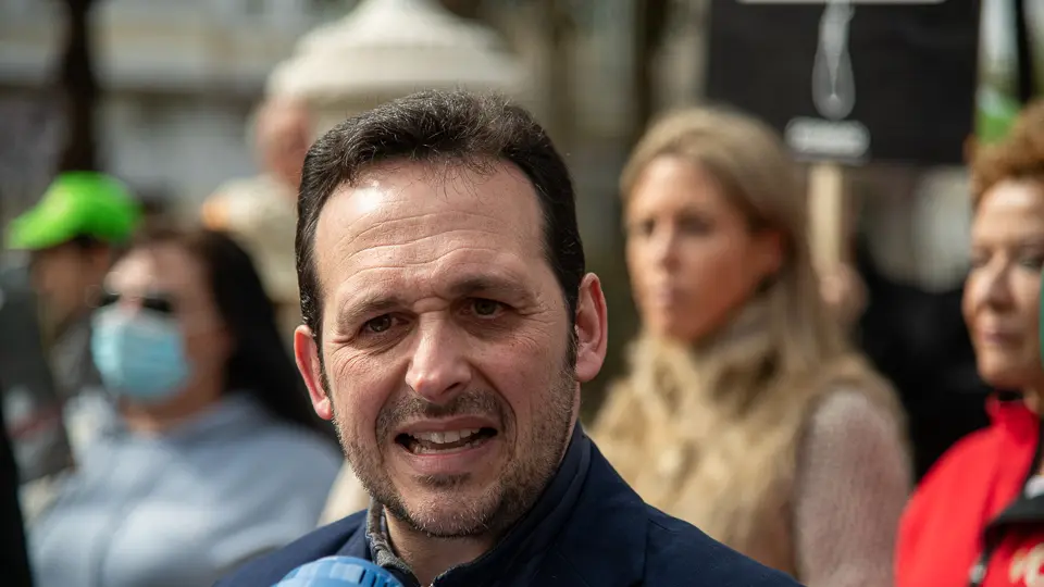 Juan Sergio Redondo, durante una concentraci&oacute;n de VOX