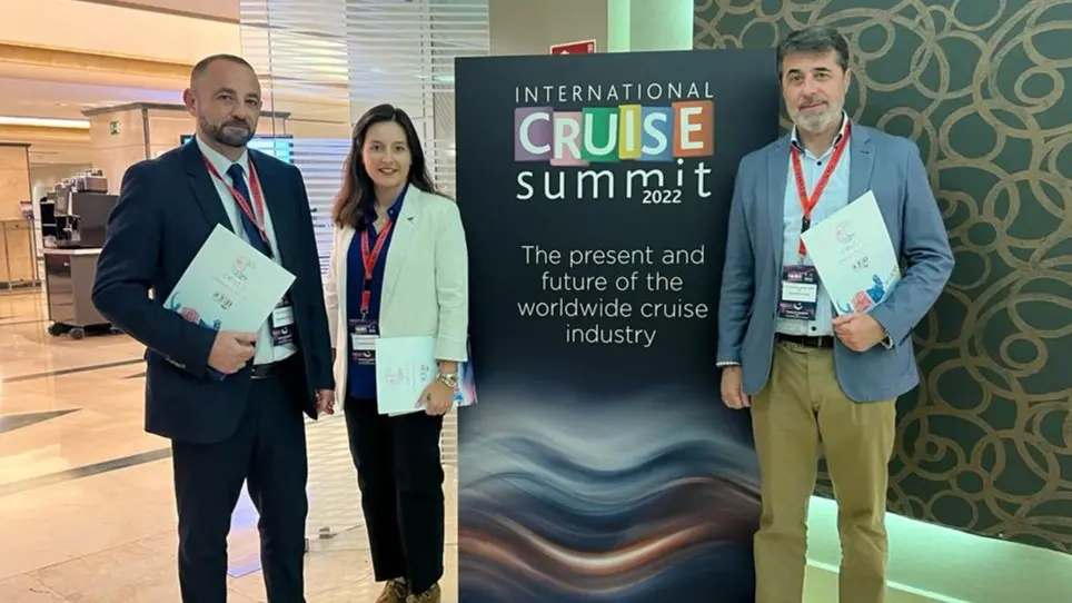 Varios integrantes de la delegaci&oacute;n ceut&iacute;, en el 'International Cruise Summit' de Madrid