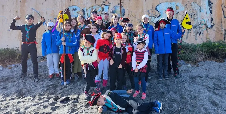 Un momento de la acampada de los scout.