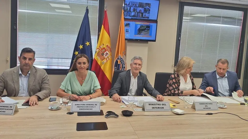 Reuni&oacute;n de seguimiento de la OPE presidida por el ministro Fernando Grande-Marlaska.