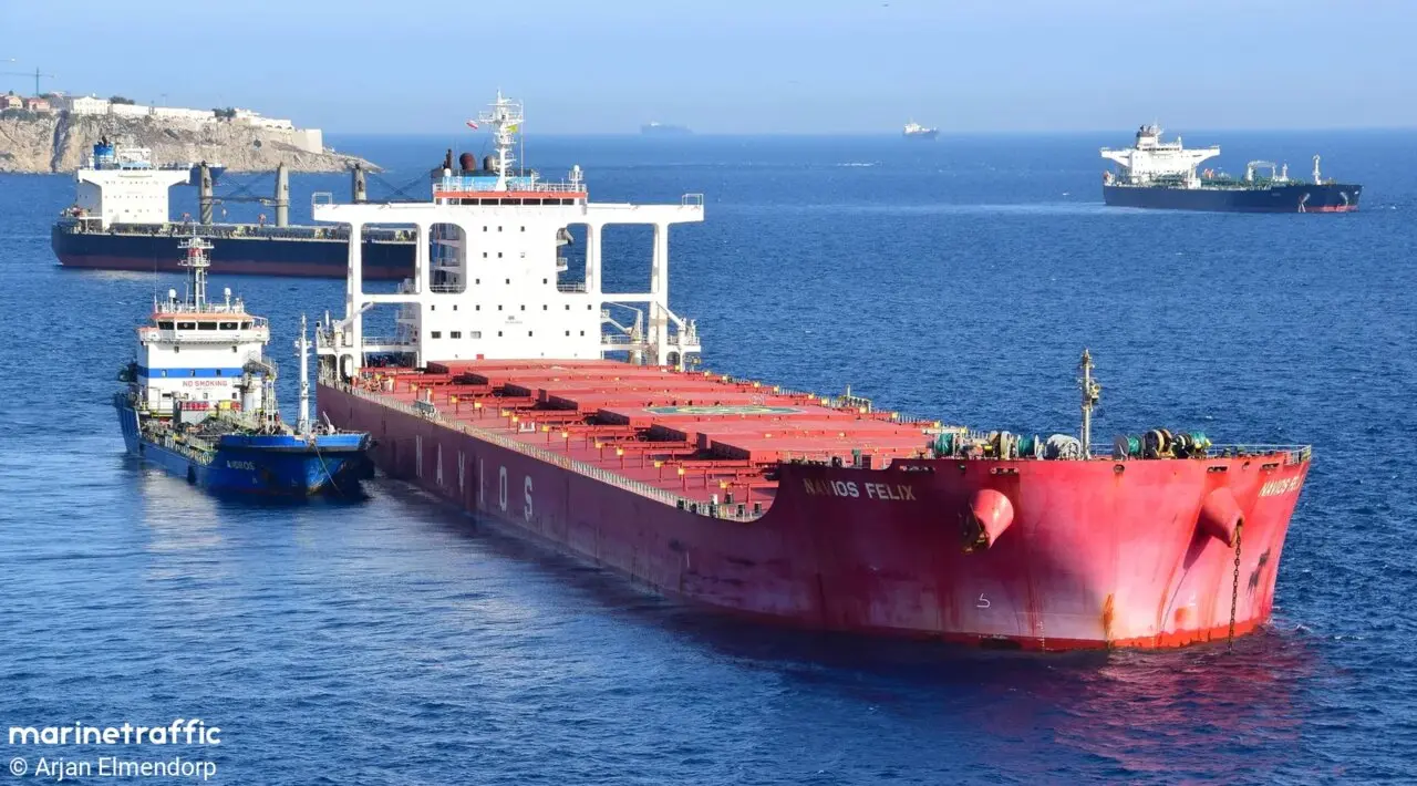 El 'Navios Felix' en el Estrecho. _ A.E. (Marinetraffic)