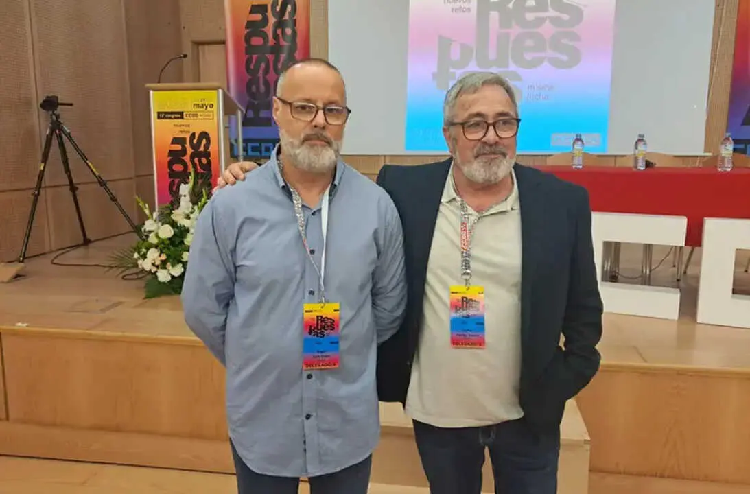 Por la izquierda, &Aacute;ngel Lara y Emilio Postigo.