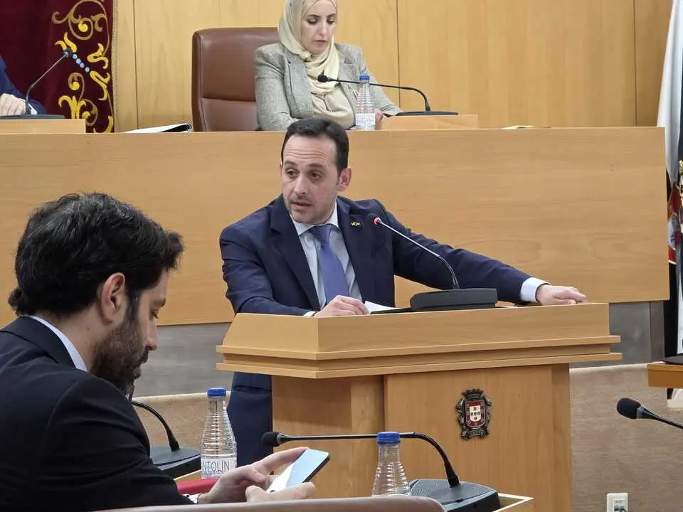 Juan Sergio Redondo, portavoz de VOX, en el Pleno de Presupuestos / L.O.