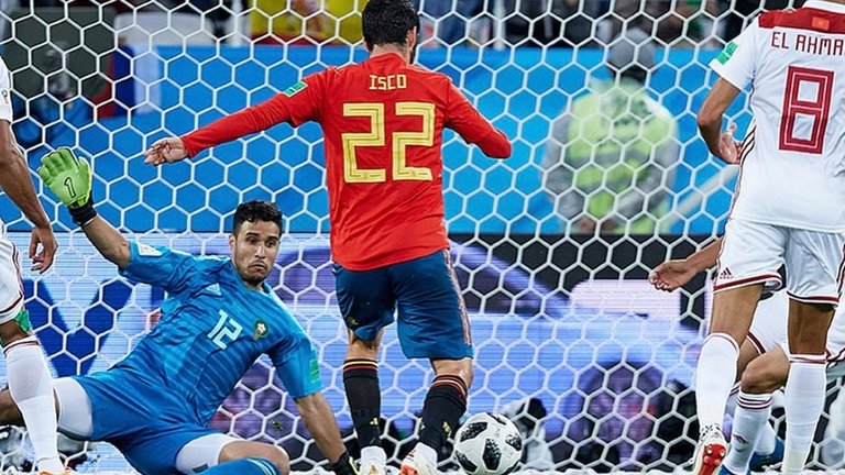 Partido entre España y Marruecos en el Mundial de Rusia 2018