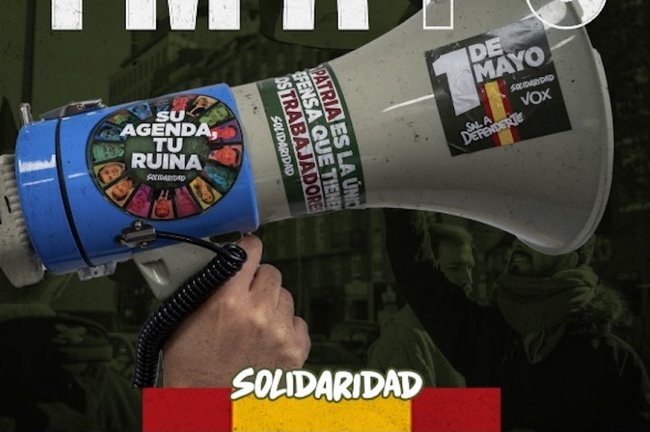 Cartel de Solidaridad por el 1 de mayo.