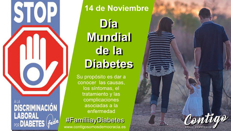 Cartel de Contigo del Dia Mundial de la Diabetes