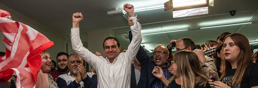 El PSOE de Ceutra celebra su victoria en las Elecciones Generales 2019 panoramica