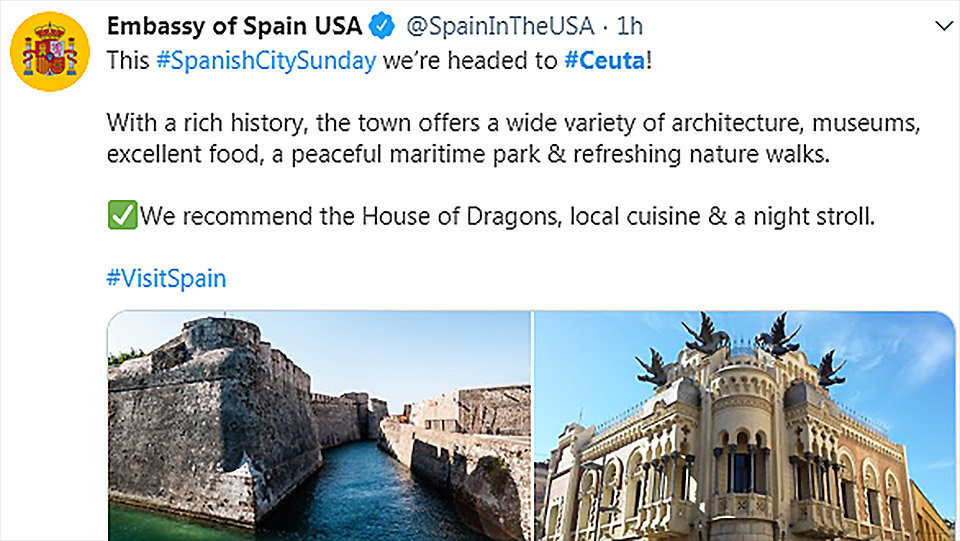 Tuit de la Embajada de USA en España