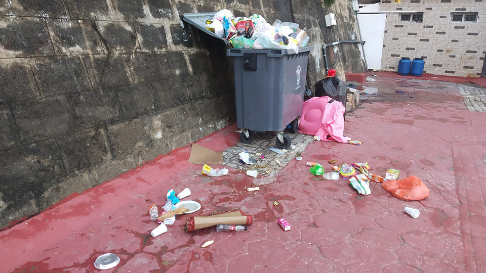 Contenedor de basura en el Chorrillo