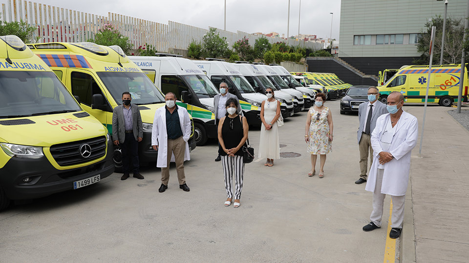 Ambulancias de la UTE Transporte Sanitario Terrestre de Ceuta, (formada por las empresas Asistencia Sanitaria Malagueña y Ambulancias Tenorio)