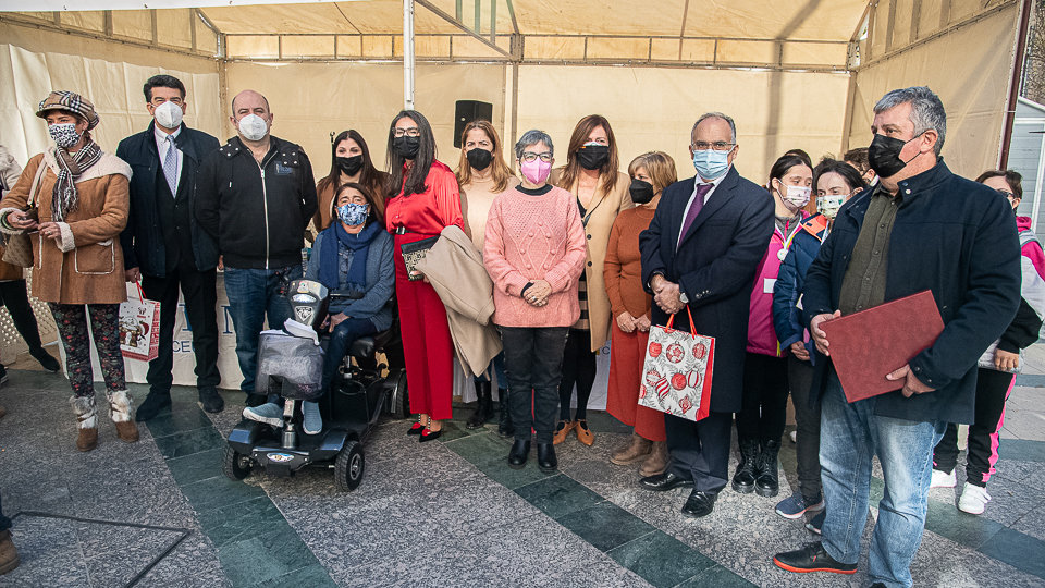 Foto de familia del CERMI con los galardonados y autoridades en el Día de la Discapacidad-1