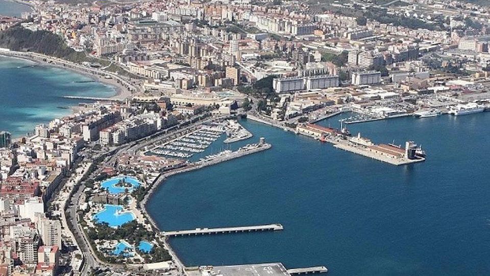 Vista aérez del Puerto de Ceuta
