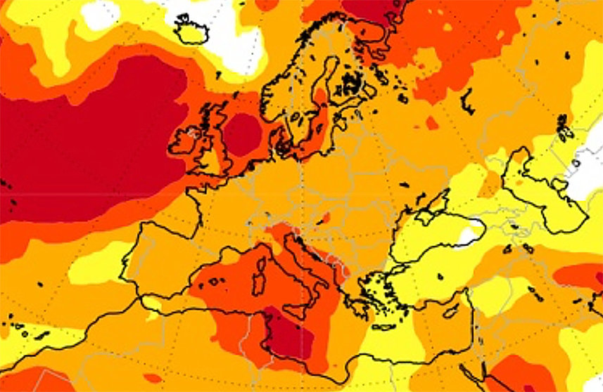 Previsión de temperaturas en otoño de 2022