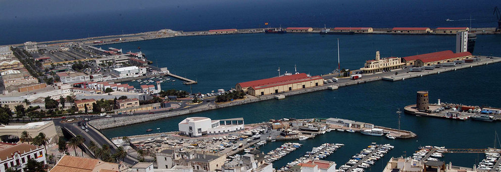 Vista aérea del Puerto de Ceuta. Foto. Puerto de Ceuta