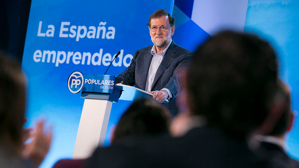 Mariano Rajoy, en un acto del Partido Popular