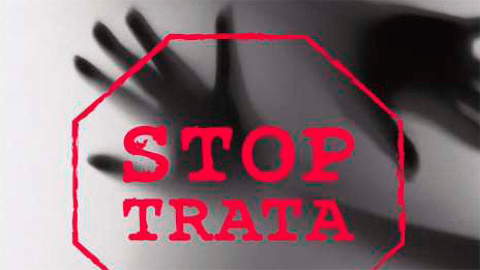 Detalle del cartel de la muestra Stop Trata