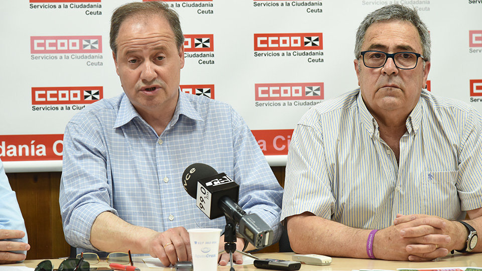 Jose Manuel Vera, Secretario General  de la AGE y Emilio Postigo, de FSP CCOO Ceuta
