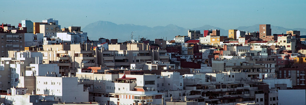 Panorámica aérea del área urbana de Ceuta