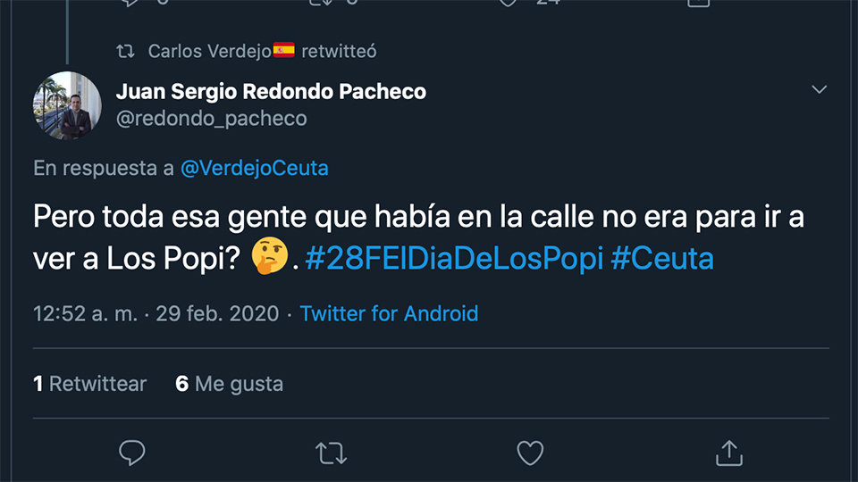 Twitterde Juan Sergio Redondoi