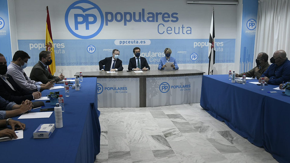 Reunión del PP con los emresarios, presidida por el líder del PP, Pablo Casado