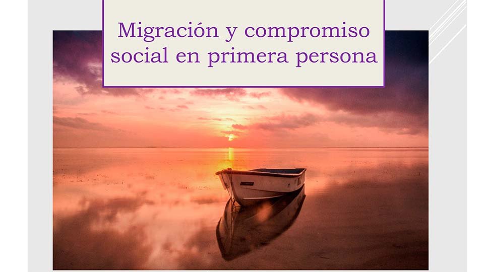 Cartel jornada Migración y compromiso social en primera persona (F)