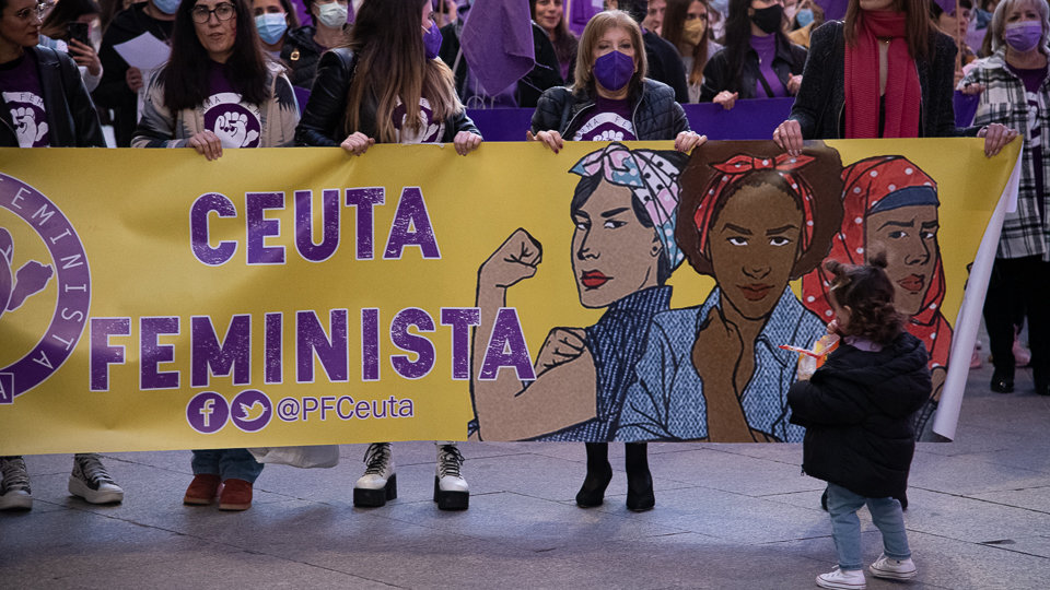 Cabecera de la manifestación feminista del 8M 2022-1