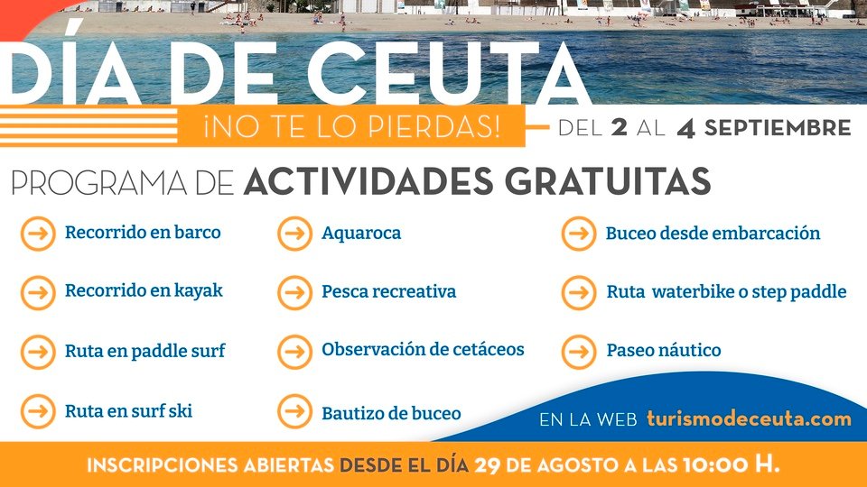 Cartel promocional de las actividades programadas para el Día de Ceuta