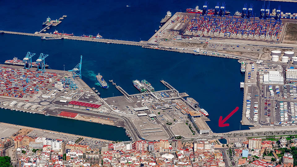 Vista aérea Puerto Algeciras. Zona  en la que se desarrollarán las obras