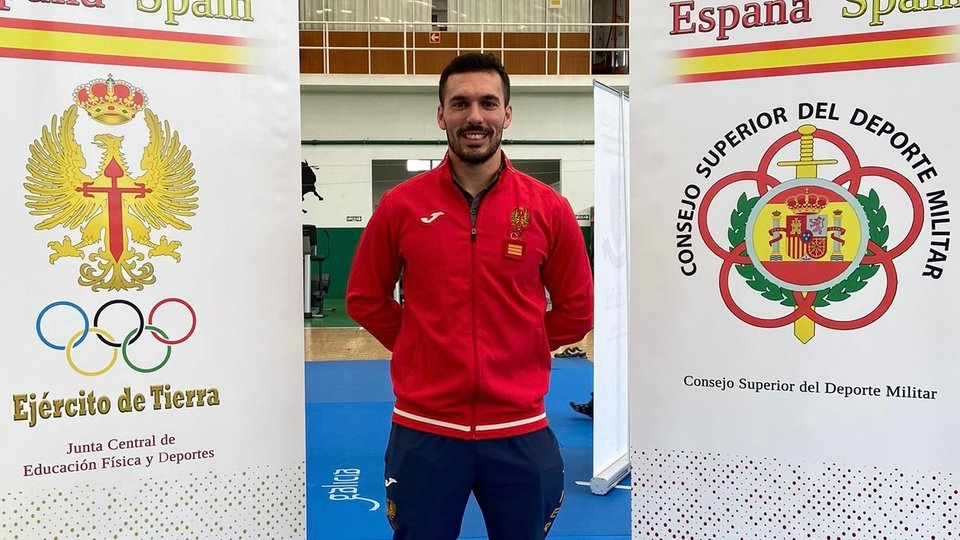 Alejandro Martínez, tras proclamarse vencedor del Campeonato Nacional Militar de Judo