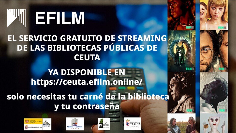 Cartel promocional del servicio 'eFilm' de las bibliotecas de la Ciudad