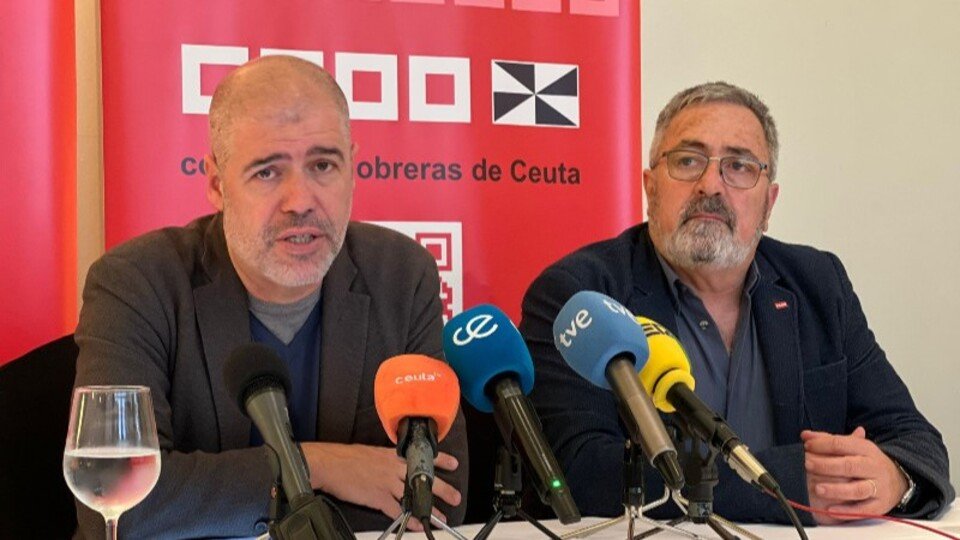 Unai Sordo y Emilio Postigo, durante el transcurso de una rueda de prensa