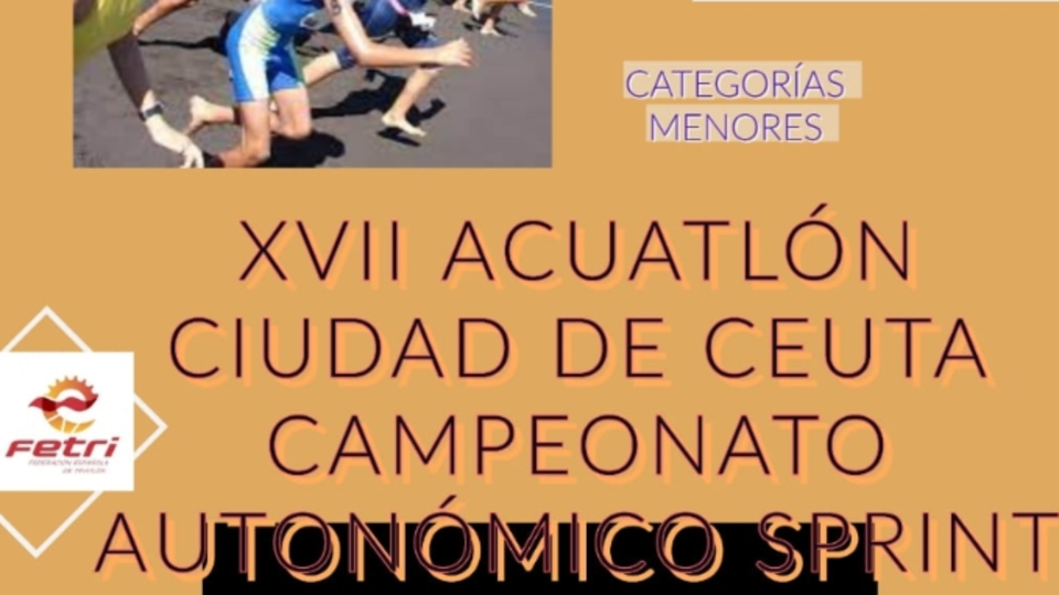 Parte del cartel promocional del XVII Acuatlón Ciudad de Ceuta
