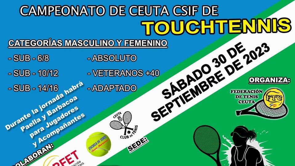 Parte del cartel promocional del Campeonato de Ceuta de Touchtennis de 2023