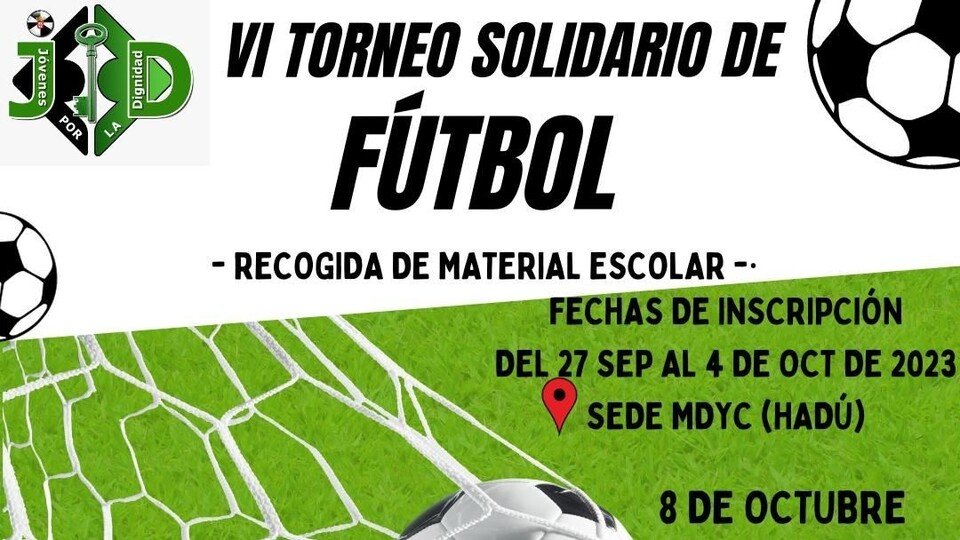 Parte del cartel promocional del VI 'Torneo Solidario de Fútbol' de MDyC