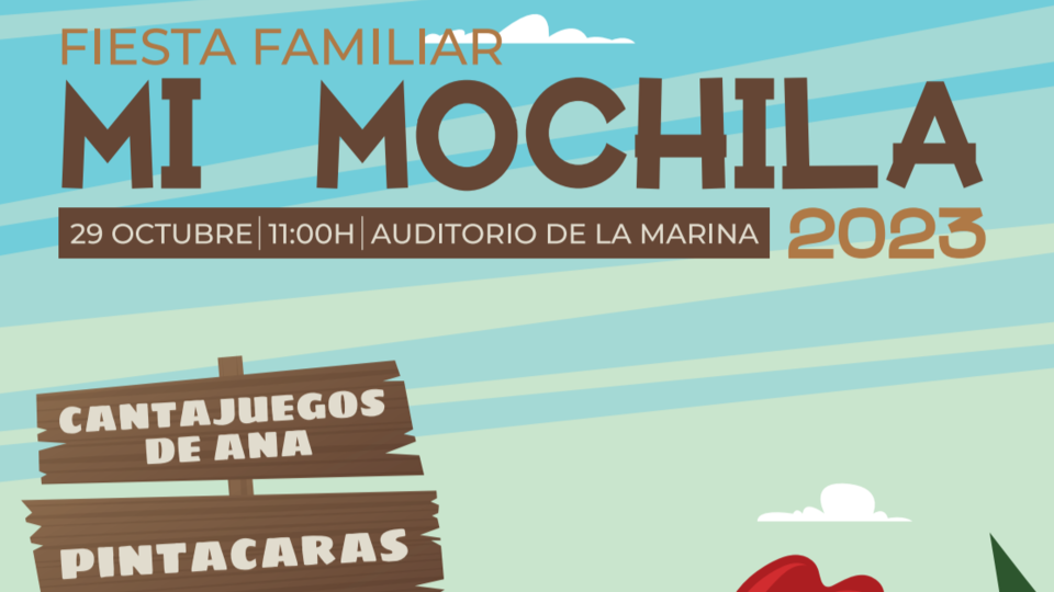 Parte del cartel promocional de la fiesta familiar organizada por Cultura con motivo de la Mochila de 2023