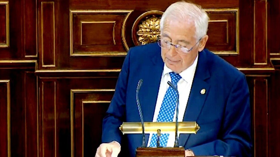 Juan José Imbroda, durante una intervención en el Senado