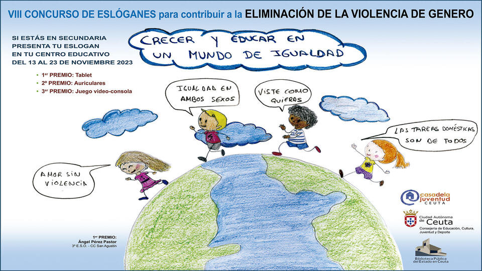 Cartel del VIII Concurso de Eslóganes contra la violencia contra la mujer.