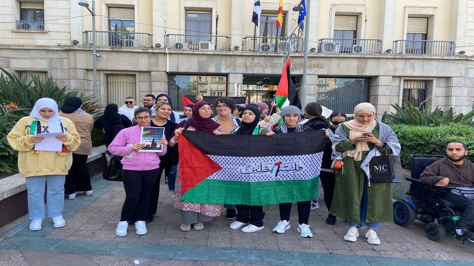 Un momento de la manifestación estudiantil por Palestina. /A.I.