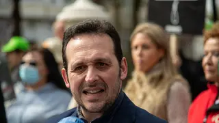 Juan Sergio Redondo, durante una concentraci&oacute;n de VOX