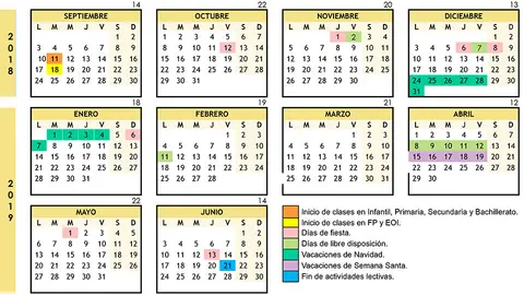 propuesta calendario 2018 2019