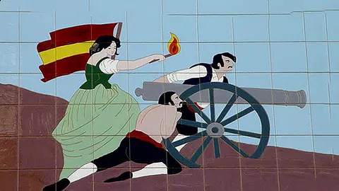 Placa en la casa de Agustina de Arag&oacute;n en Ceuta