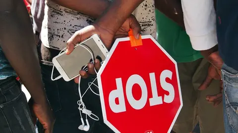 migrantes protesta
