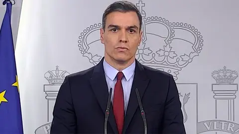 Pedro S&aacute;nchez comparece en Moncloa patra explicar el Real Decreto de Estado de Alarma