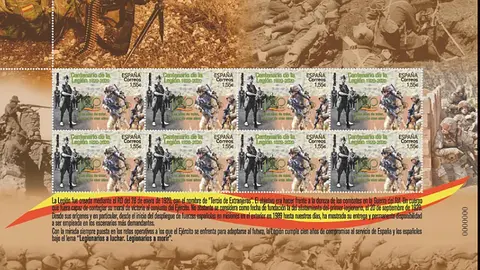Sello Centenaro de La Legi&oacute;n. Pliego Premium