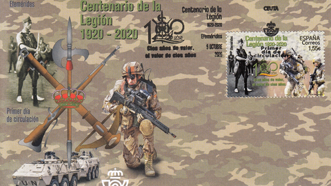 CEUTA. Matasellos Primer D&iacute;a. Centenario La Legi&oacute;n
